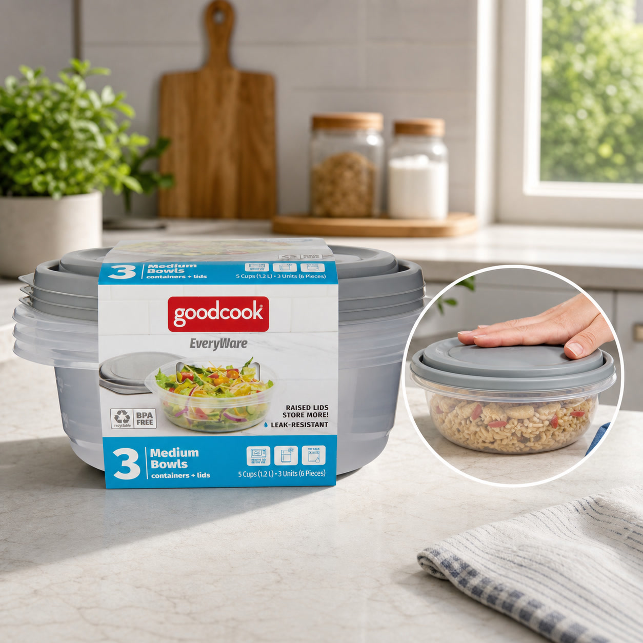 Meal Prep Container - 6 peças de recipientes redondos para