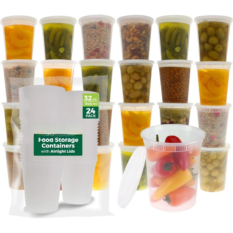 Meal Prep Container - Embalagens de plástico com tampas, lodo,