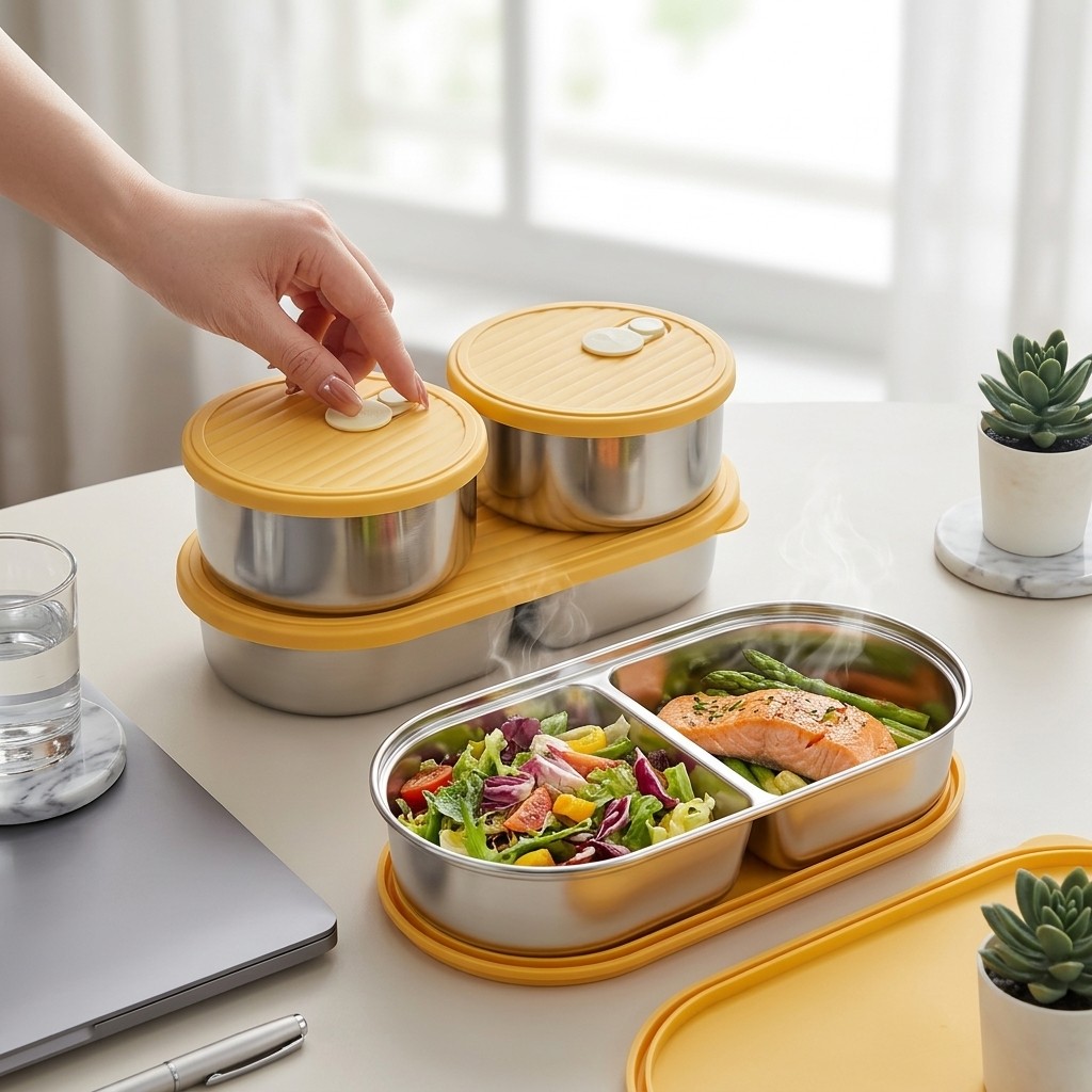 Conjunto de Caixa Bento de Aço - Meal Prep Kinder avaliação e preço